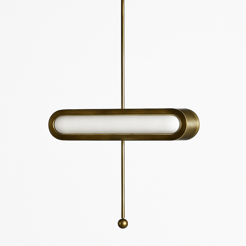 Suspension design LED avec double base dorée arrondie style Luxury - vue 2 sur 8