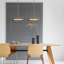Suspension design LED avec double base dorée arrondie style Luxury
