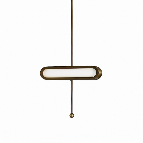 Suspension design LED avec double base dorée arrondie style Luxury - vue 6 sur 8