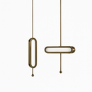 Suspension design LED avec double base dorée arrondie style Luxury