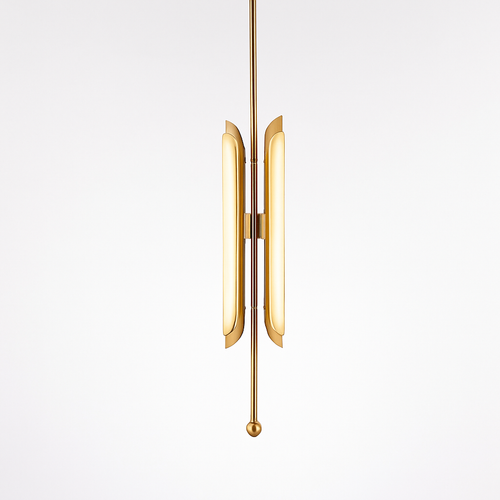 Suspension design LED avec double base dorée arrondie style Luxury - vue 9 sur 8