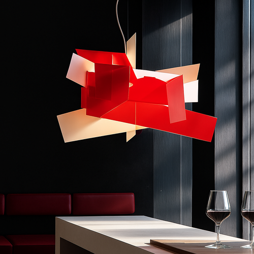 Suspension design LED avec plusieurs plaques colorées Italian Lofty - vue 6 sur 9