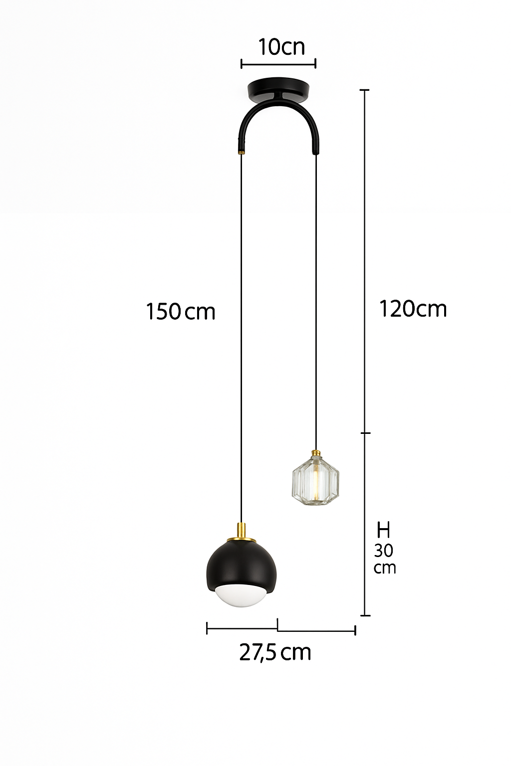 Suspension design LED à double sources lumineuses Thea - vue 9 sur 9