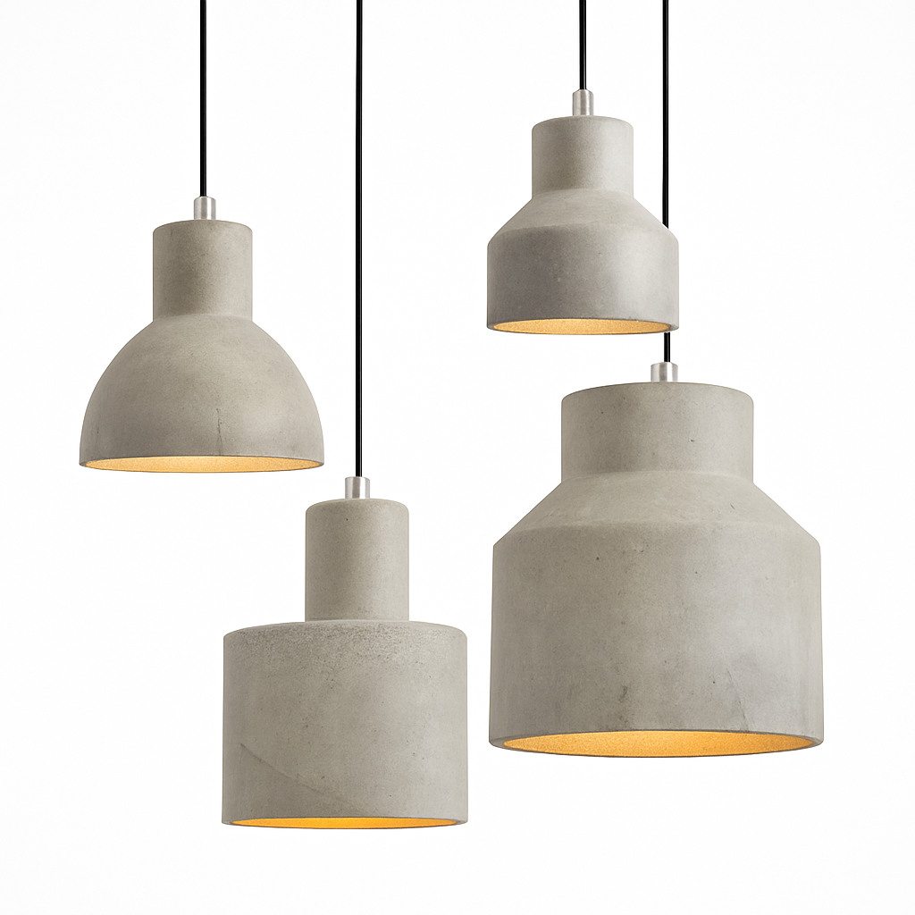 Suspension design LED en ciment (plusieurs formes) - vue 4 sur 11