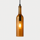 Suspension design à LED en forme de bouteille en verre de couleur