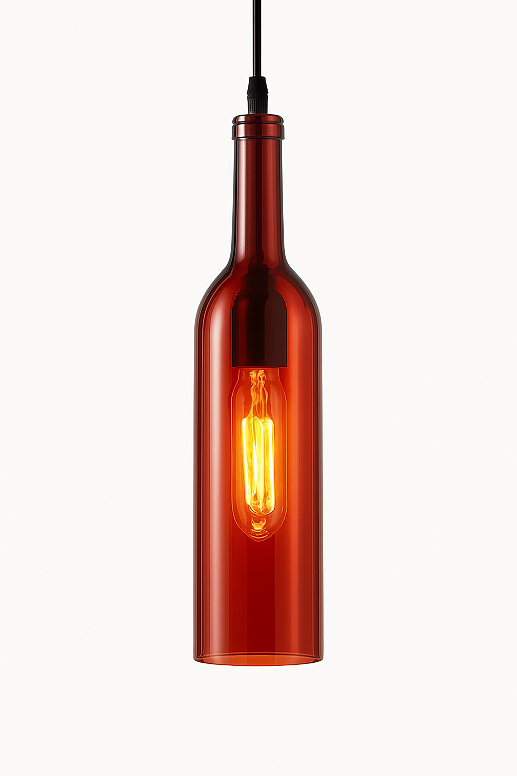 Suspension design à LED en forme de bouteille en verre de couleur - vue 9 sur 12