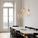 Suspension design à LED en métal et verre de plusieurs formes
