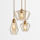 Suspension design à LED en métal et verre de plusieurs formes