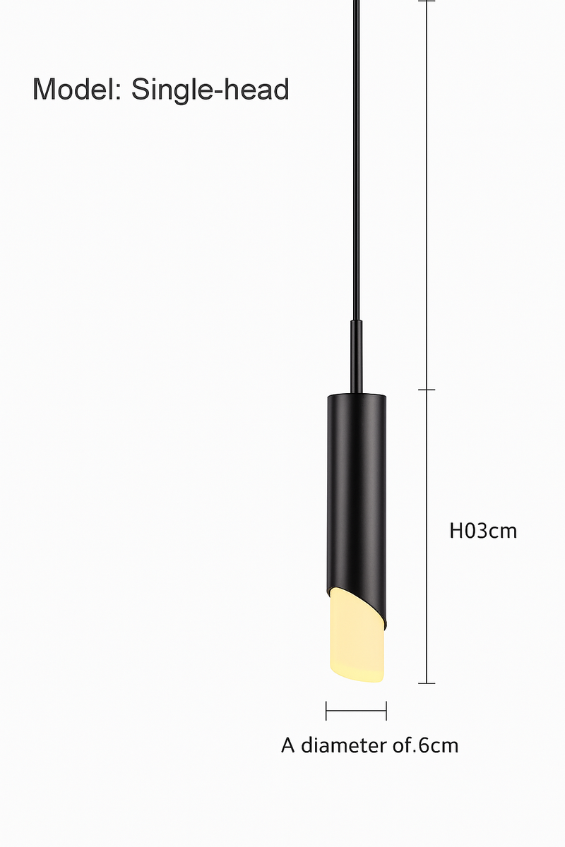 Suspension design à LED en métal style cylindre Loft