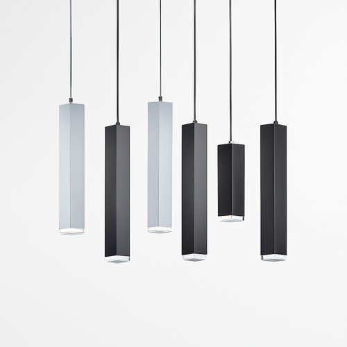 Suspension design LED rectangulaire (noir ou blanc)