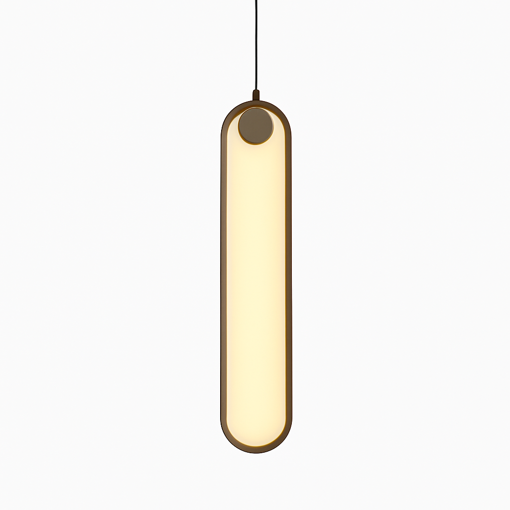 Suspension design moderne LED en anneau allongé noir ou doré Hang - vue 6 sur 6