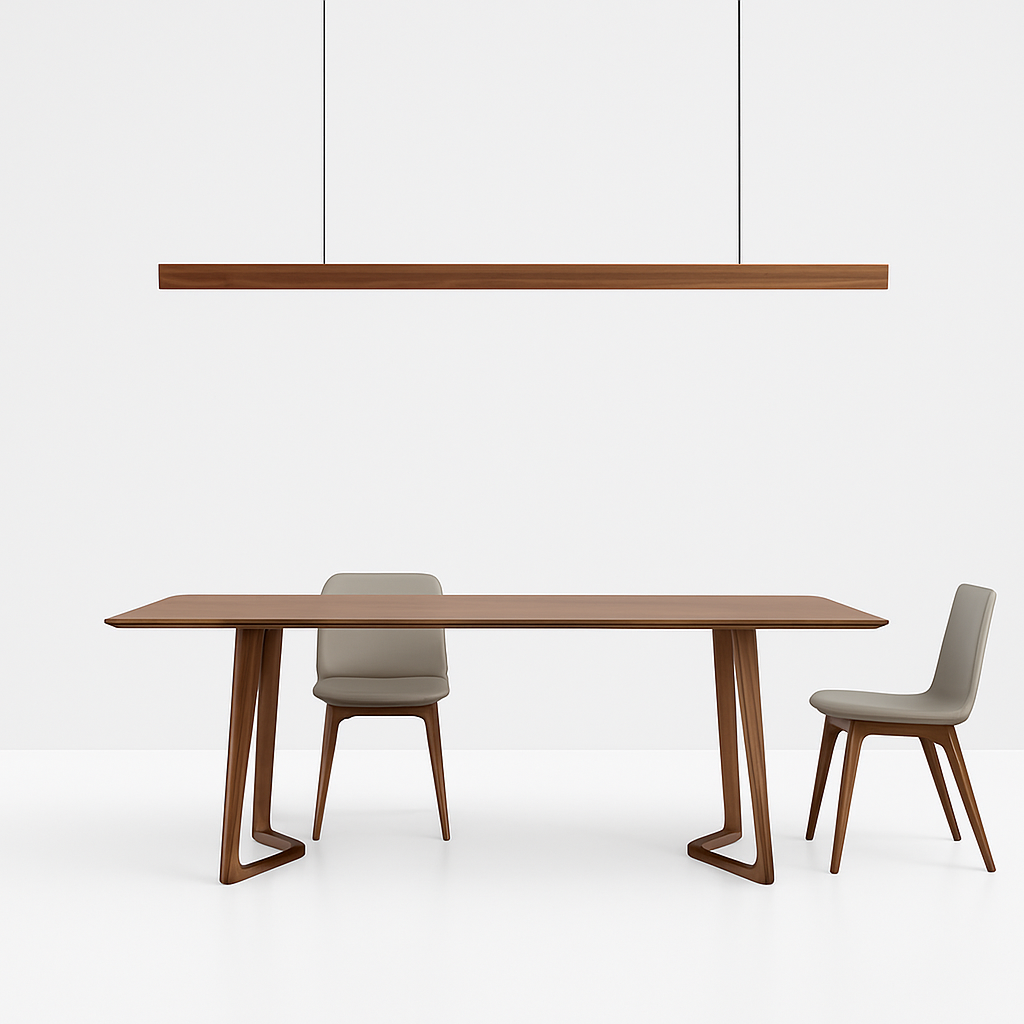 Suspension design moderne LED en bois allongé Hang - vue 4 sur 8
