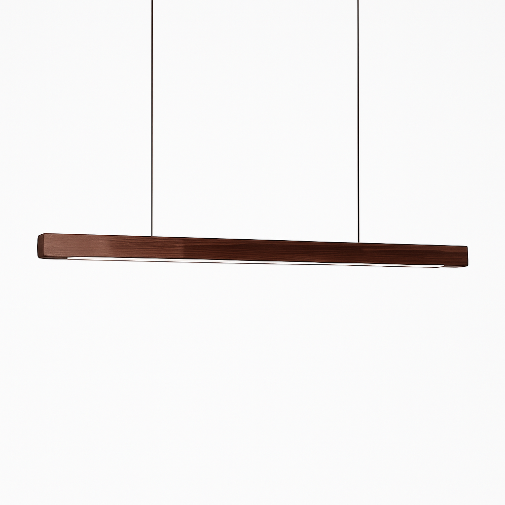 Suspension design moderne LED en bois allongé Hang - vue 6 sur 8