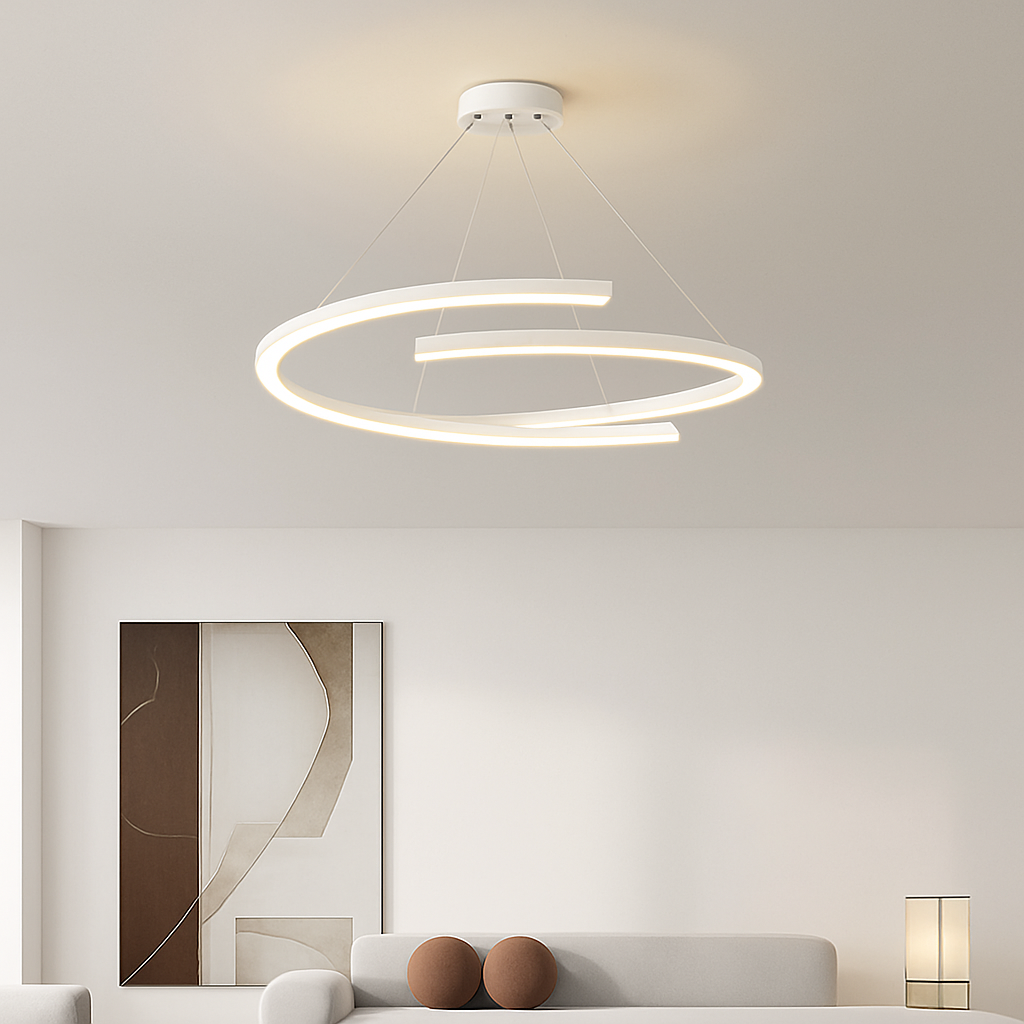 suspension design nordique moderne simple anneau luminaire - vue 6 sur 12