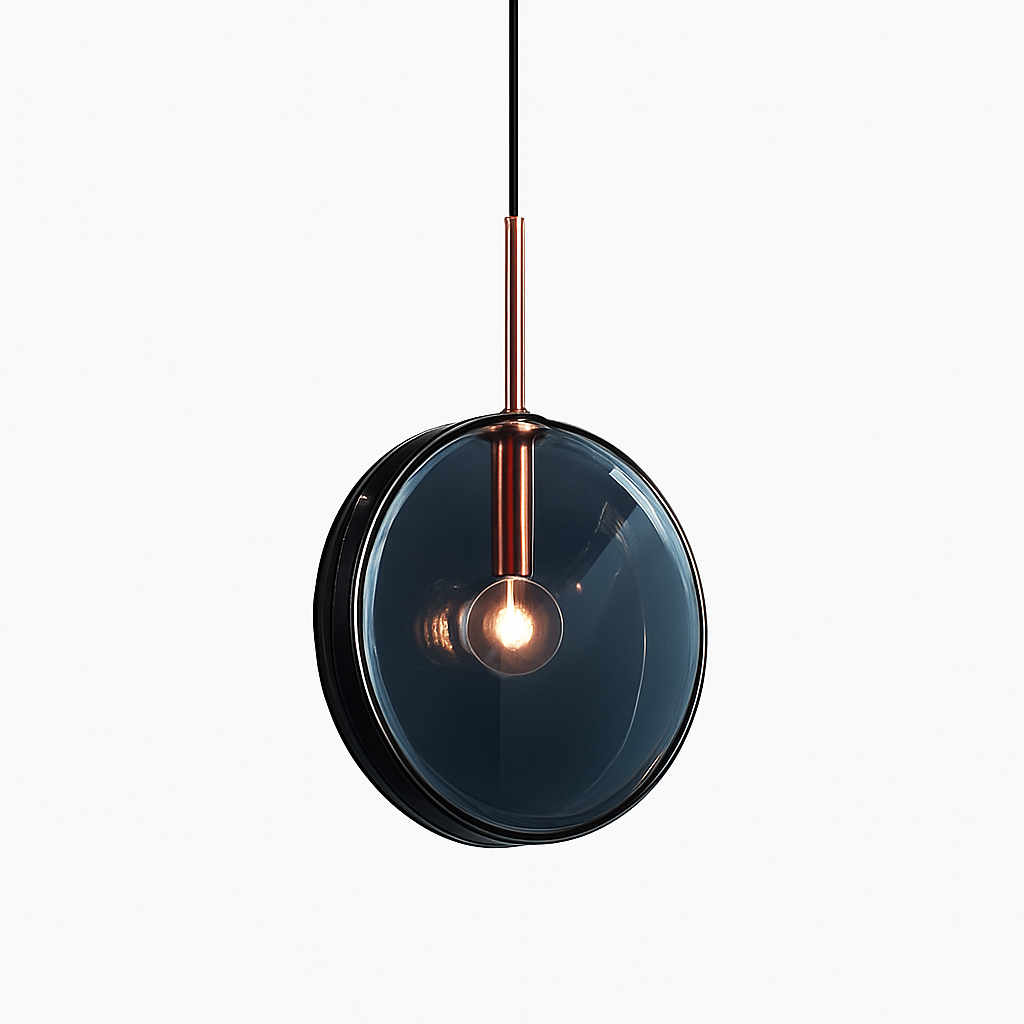 Suspension design ronde en verre bleue Dining - vue 9 sur 9