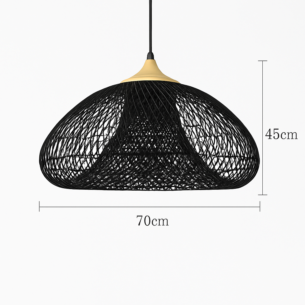 Suspension design Vintage en rotin fait à la main - vue 13 sur 26