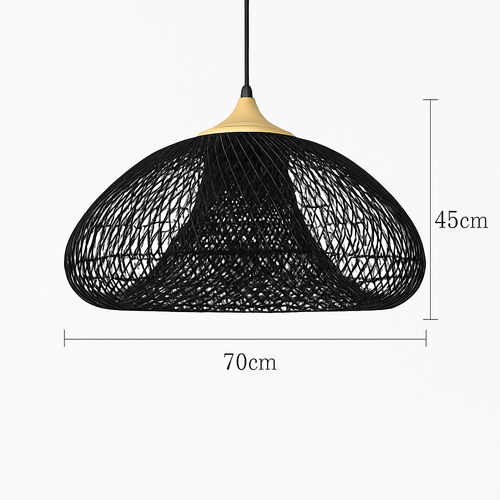 Suspension design Vintage en rotin fait à la main - vue 14 sur 26