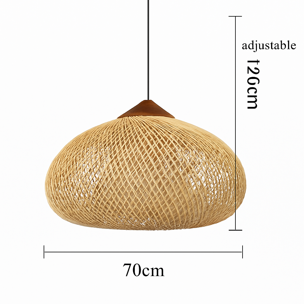 Suspension design Vintage en rotin fait à la main - vue 14 sur 26