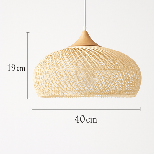Suspension design Vintage en rotin fait à la main - vue 16 sur 26