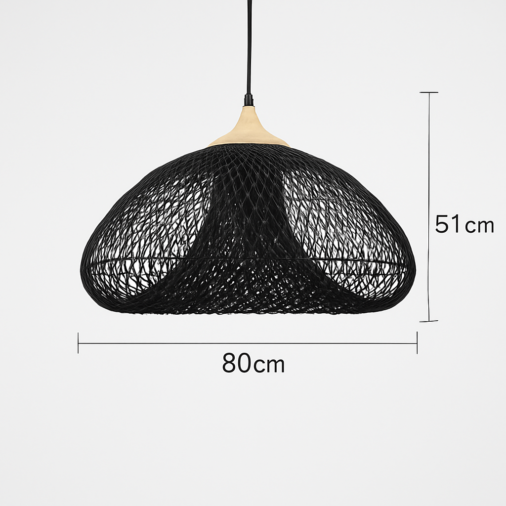 Suspension design Vintage en rotin fait à la main - vue 17 sur 26
