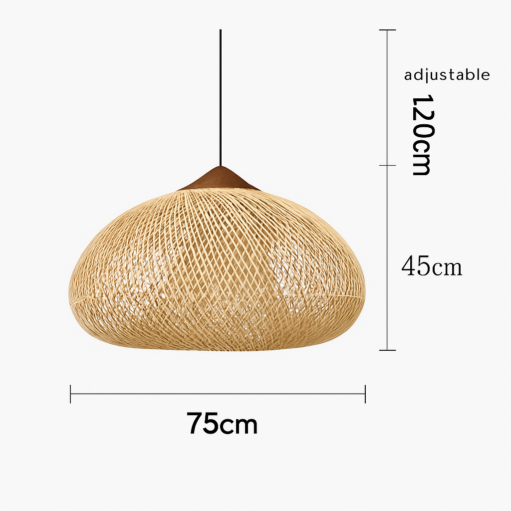 Suspension design Vintage en rotin fait à la main - vue 22 sur 26