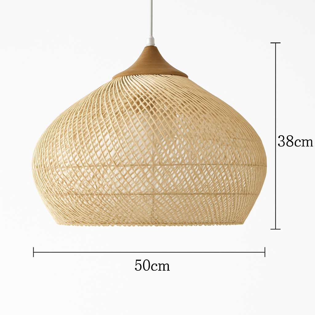 Suspension design Vintage en rotin fait à la main - vue 23 sur 26