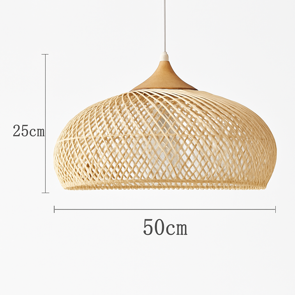 Suspension design Vintage en rotin fait à la main - vue 24 sur 26