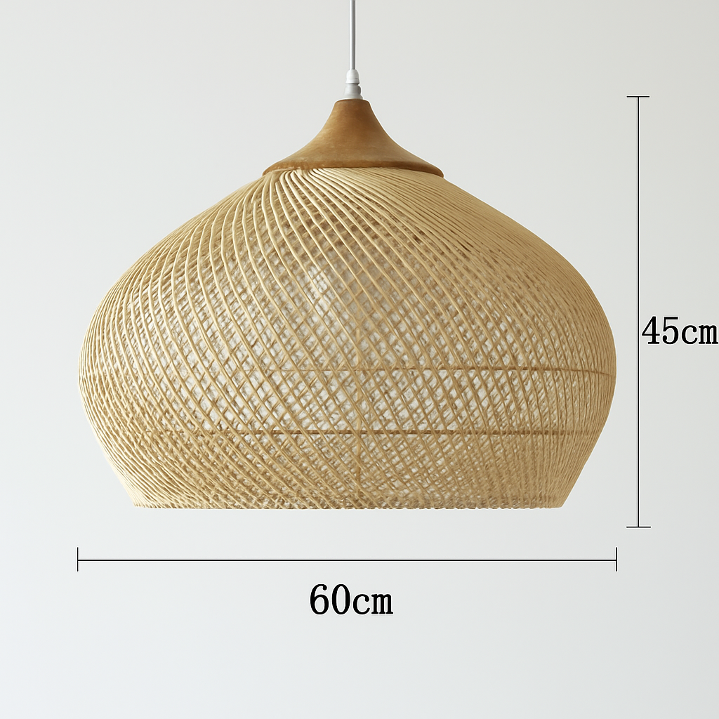 Suspension design Vintage en rotin fait à la main - vue 8 sur 26