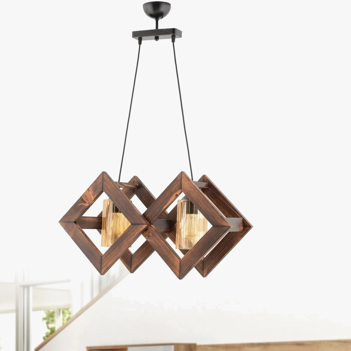 Suspension double en bois