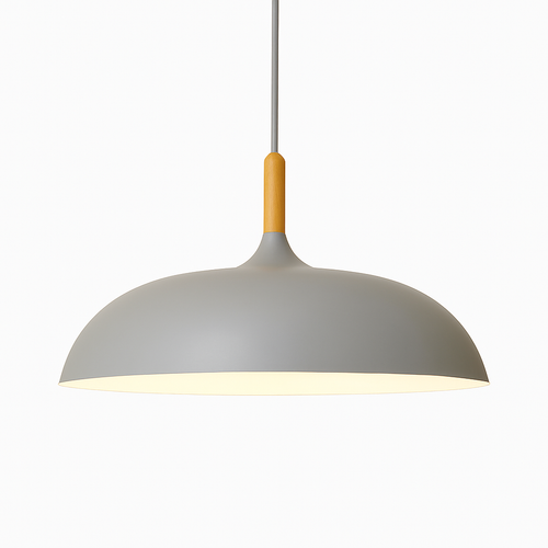 Suspension en aluminium de couleur et tige en bois Wood
