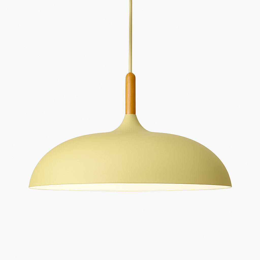 Suspension en aluminium de couleur et tige en bois Wood - vue 9 sur 13