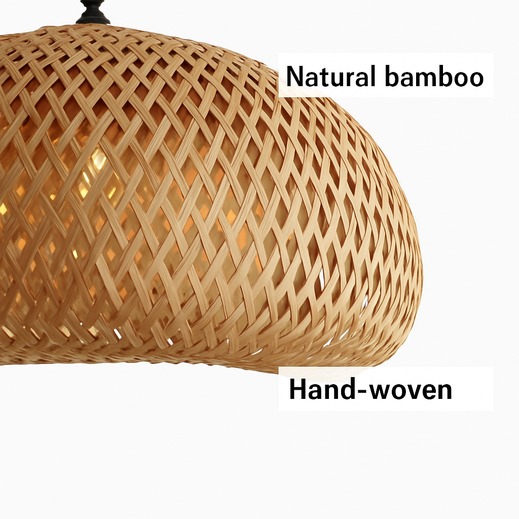 Suspension en bambou tissée à la main naturelle - vue 6 sur 7