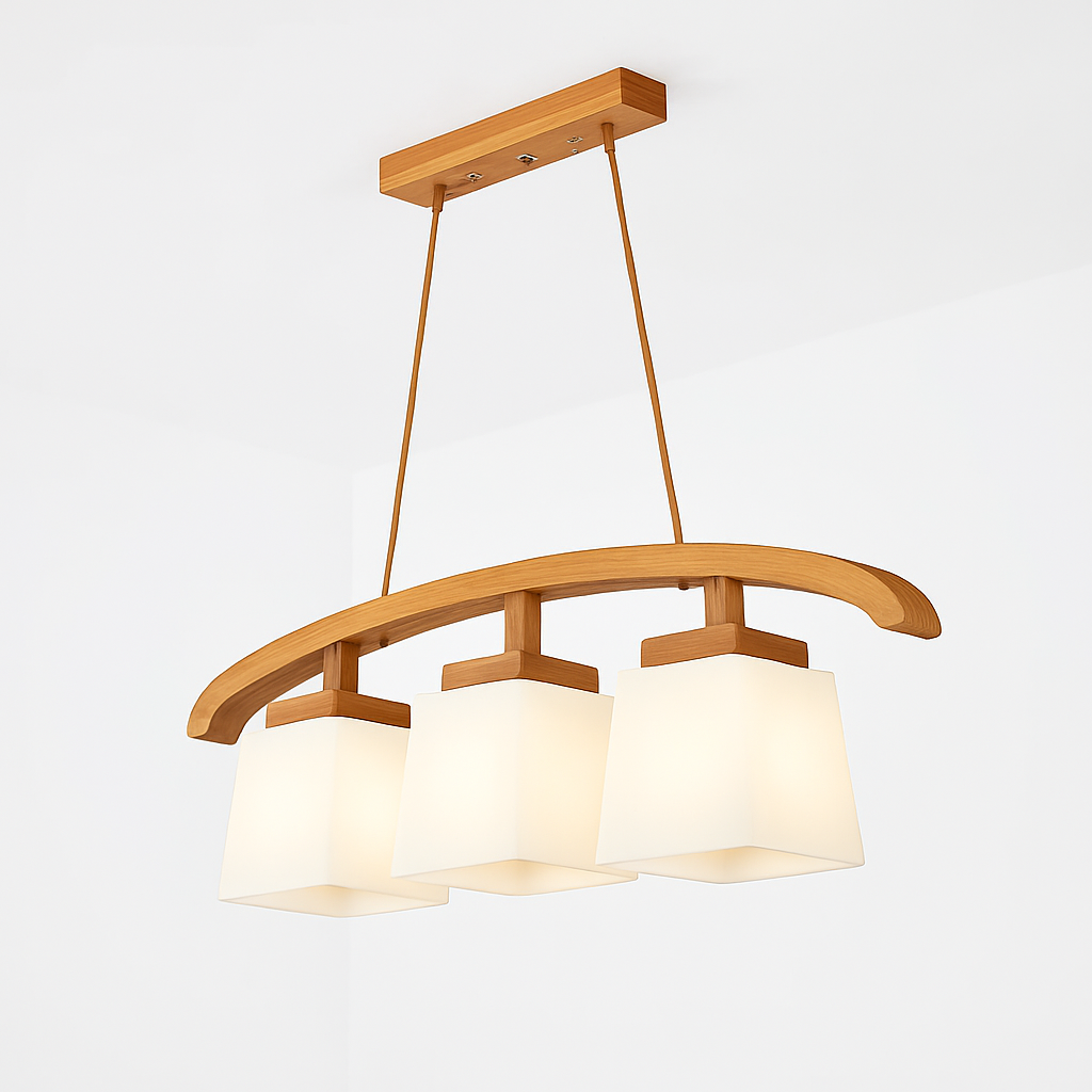 Suspension en bois nordique LED lampes suspendues modernes pour salle à manger salon cuisine Bar café lampe suspendue de Style japonais - vue 4 sur 7