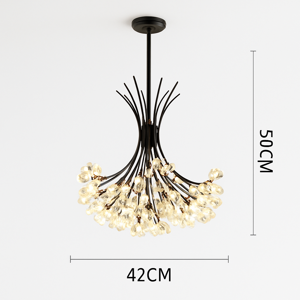 suspension en cristal doré pour un éclairage élégant - vue 5 sur 8