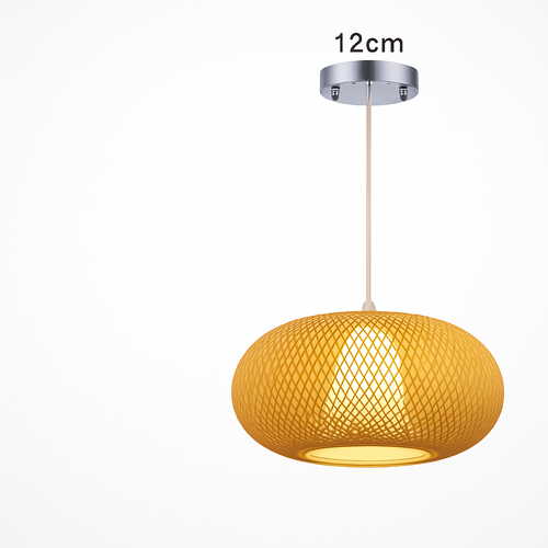 Suspension en rotin LED avec abat-jour arrondi - vue 10 sur 9