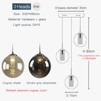 suspension en verre design pour escalier moderne à LED