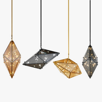 suspension en verre diamant design nordique luxe moderne pour intérieur