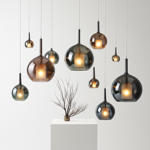 suspension en verre led décoration nordique moderne