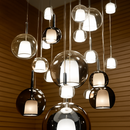 Suspension en verre LED pour cuisine île salon gris intérieur décor