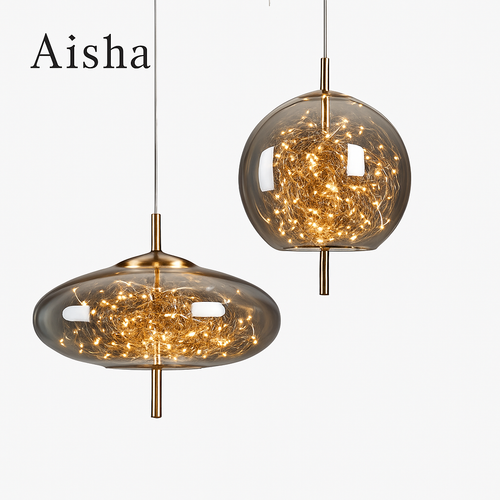 suspension en verre moderne lustre dart pour décoration vintage