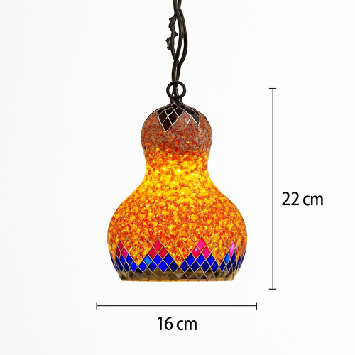 suspension en verre mosaïque bonhomme de neige artisanale asiatique boho - vue 12 sur 13