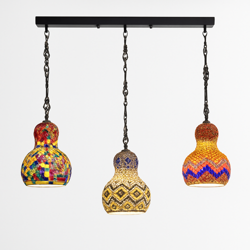 suspension en verre mosaïque bonhomme de neige artisanale asiatique boho - vue 7 sur 13