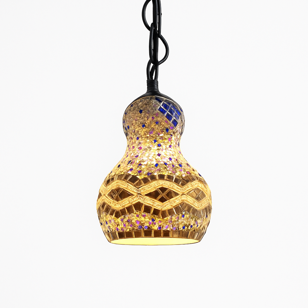 suspension en verre mosaïque bonhomme de neige artisanale asiatique boho - vue 8 sur 13
