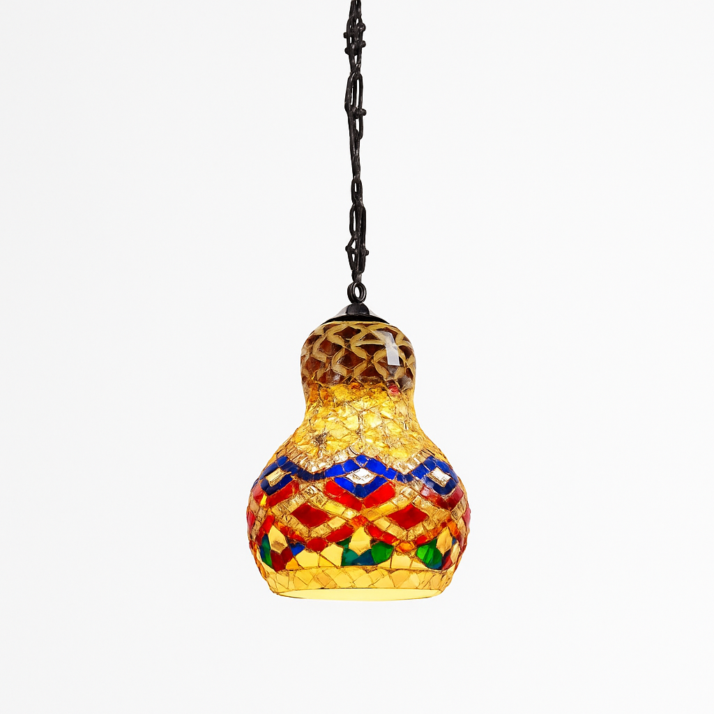 suspension en verre mosaïque bonhomme de neige artisanale asiatique boho - vue 9 sur 13