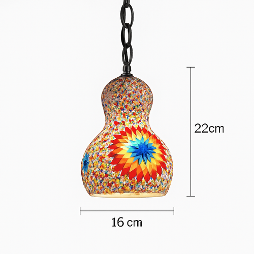 suspension en verre mosaïque bonhomme de neige artisanale asiatique boho - vue 11 sur 13