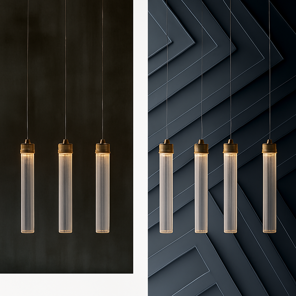 suspension en verre rayé style post-moderne pour décoration créative - vue 3 sur 10