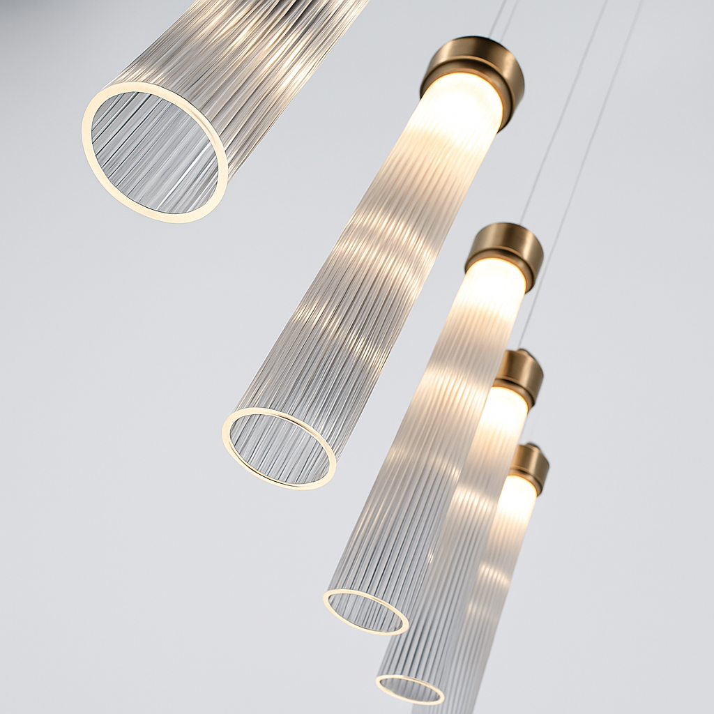suspension en verre rayé style post-moderne pour décoration créative - vue 5 sur 10