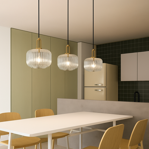 suspension en verre style citrouille pour décoration moderne - vue 5 sur 14