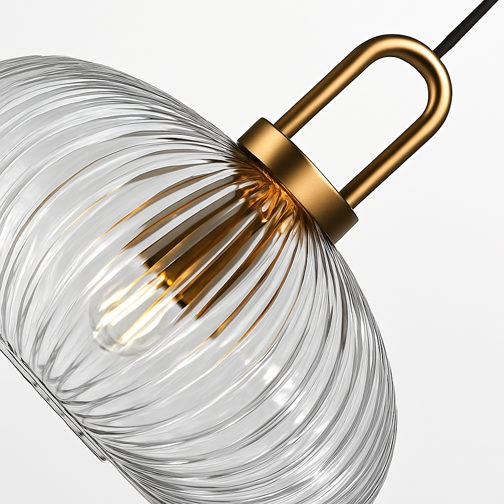 suspension en verre style citrouille pour décoration moderne - vue 5 sur 14