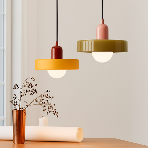 Suspension en vitrail pour restaurant salon cuisine lustre suspendu applique plafonnier couloir entrée allée G9 - vue 5 sur 18